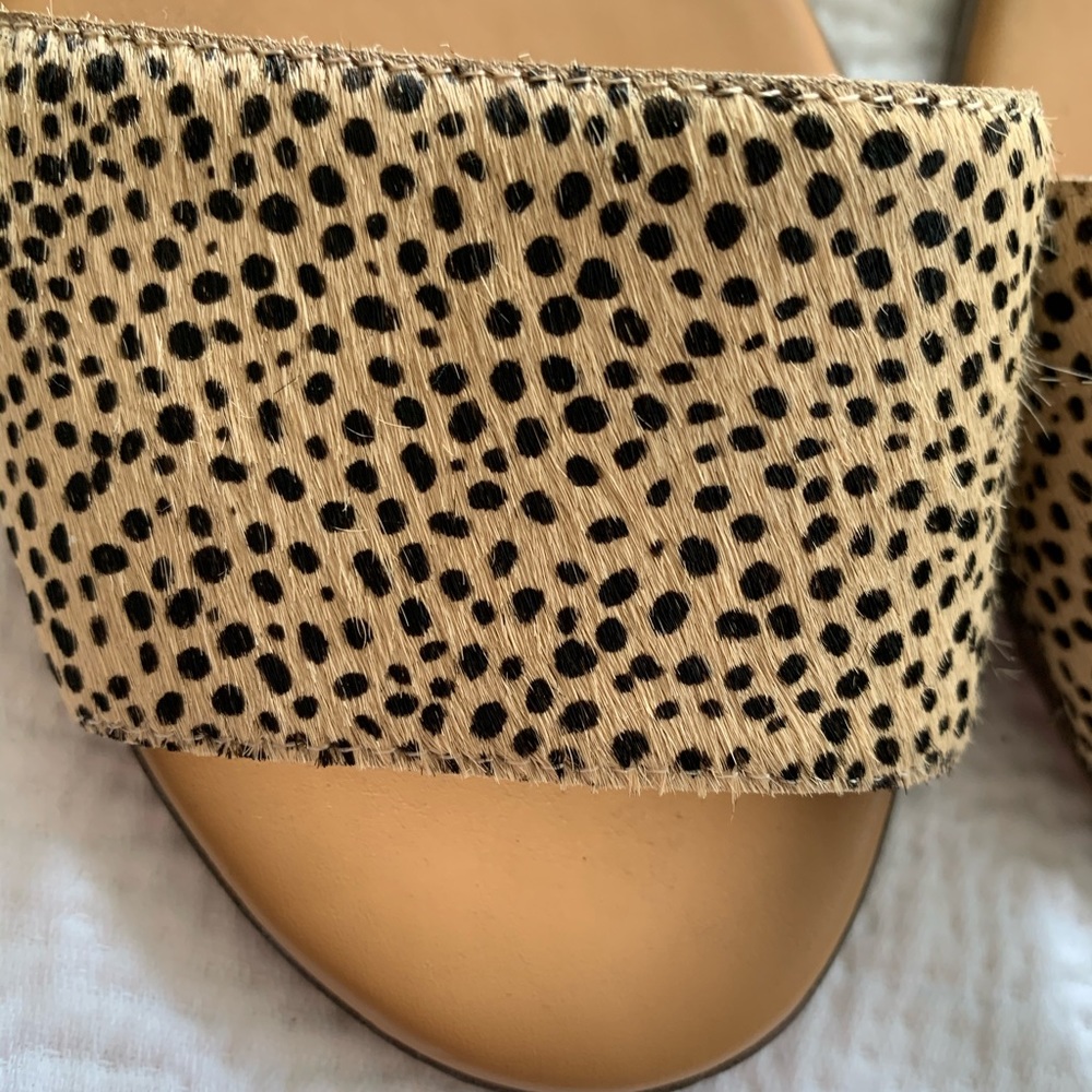 J.Crew Calf Hair Peep-Toe Flats Size 8